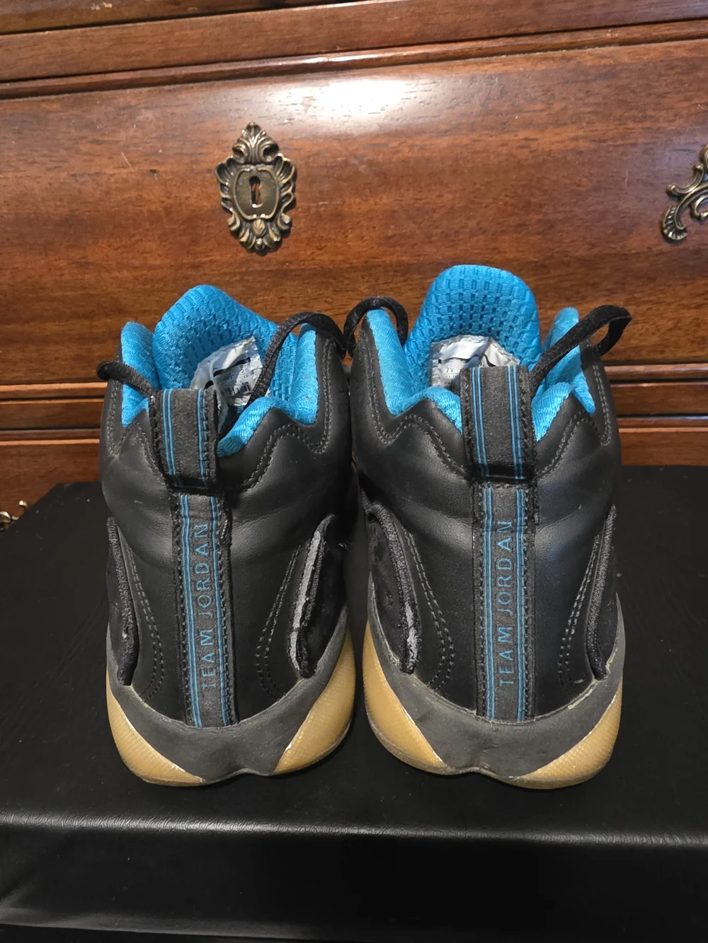 Jordan Men’s Black and Blue Retro Basketball Shoes